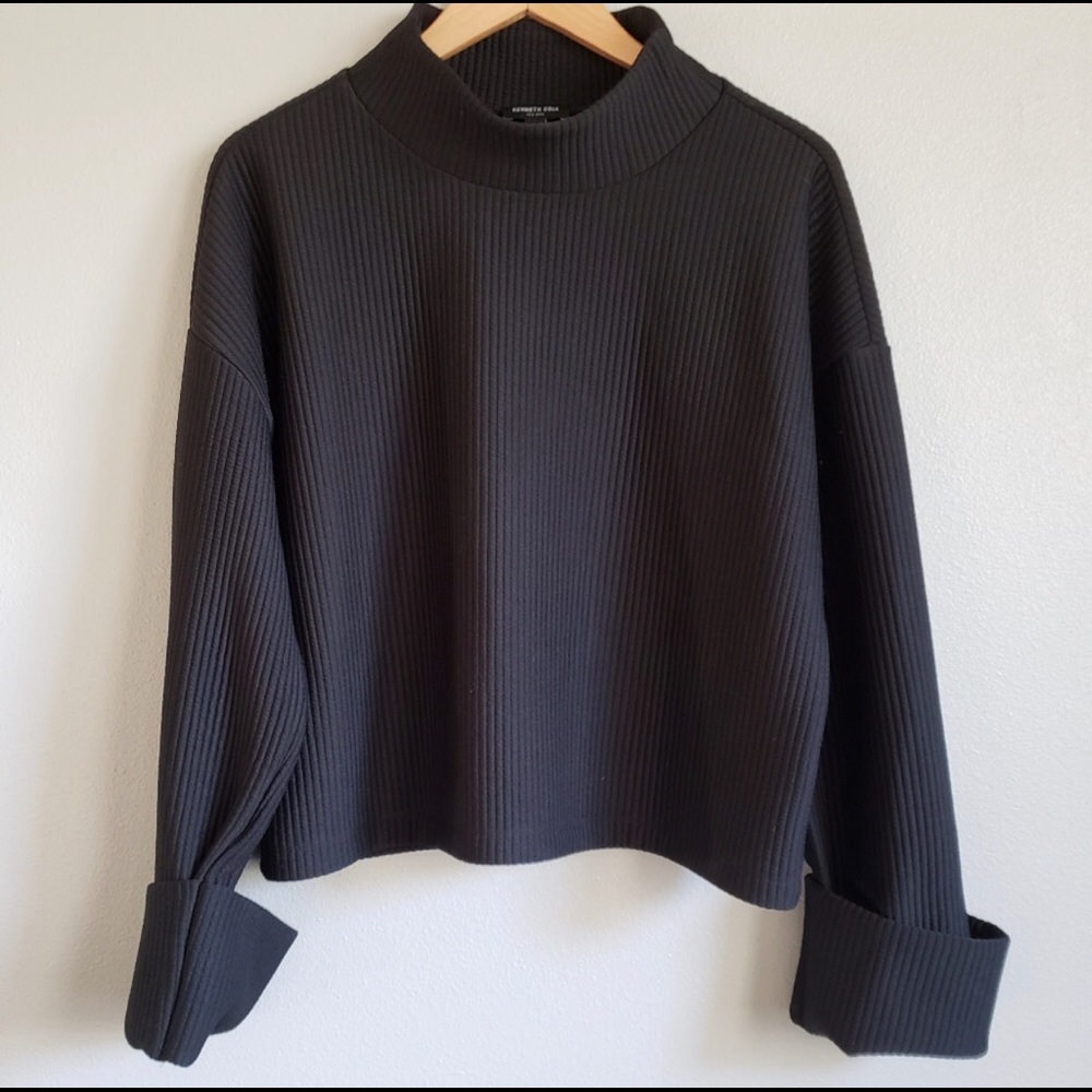 Kenneth Cole Women’s Crop Mock Neck Sweater